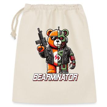 Bearminator Funny Cyborg Teddy Bear Design - Gift Bag 40 x 50 cm - nature - Front