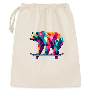 Geometric Polygon Bear Skateboarding Colorful Art - Gift Bag 40 x 50 cm - nature - Front