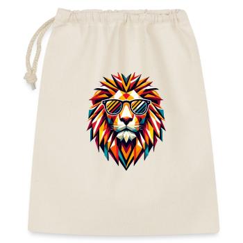 Géométrique Cool Polygon Lion Lunettes de soleil Art graphique - Sac cadeau 40 x 50 cm - nature - Devant