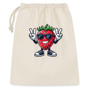 fraise sucrée dessin animé fruit de la paix fruité - Sac cadeau 40 x 50 cm - nature - Devant