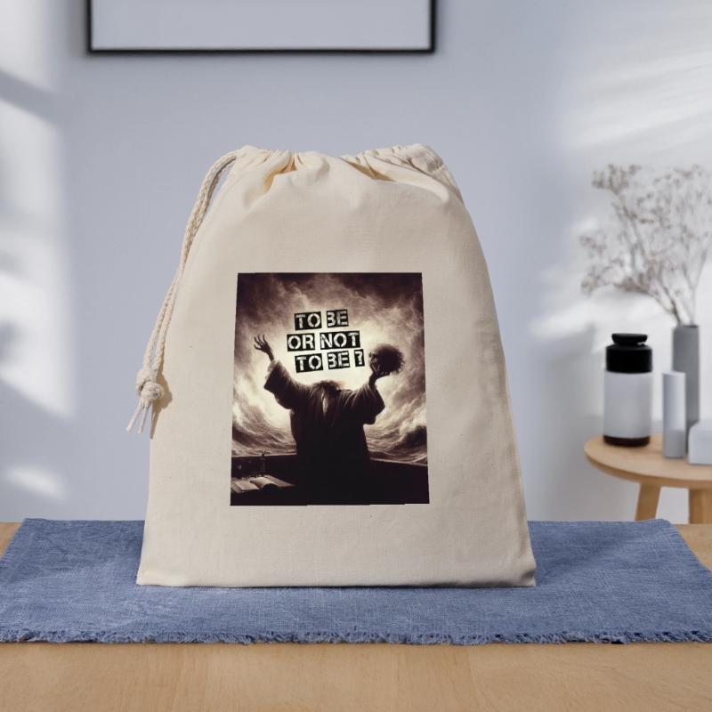 Sein oder nicht sein? Geschenkbeutel aus Baumwolle (40 x 50 cm)