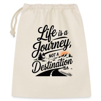 Das Leben ist eine Reise Motivationsdesign - Geschenkbeutel aus Baumwolle (40 x 50 cm) - Natur - Vorne
