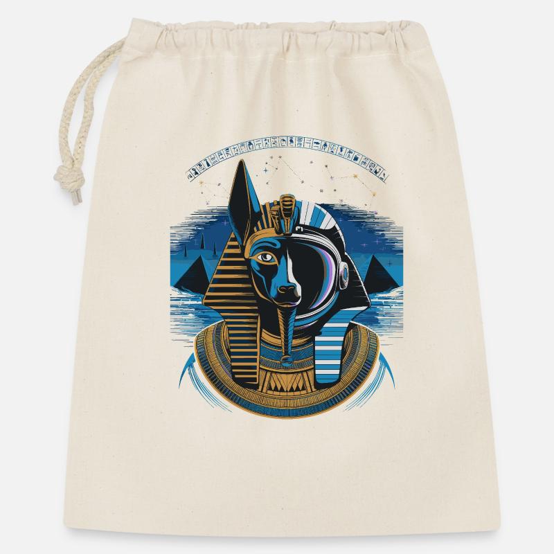 Himmlisches Anubis-Hybrid-Design - Geschenkbeutel aus Baumwolle (40 x 50 cm) - Natur