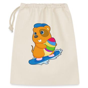 Planche à neige de Pâques hamster - Sac cadeau 40 x 50 cm - nature - Devant