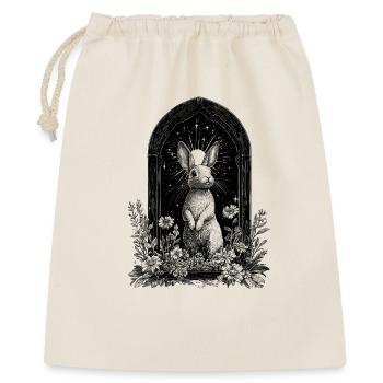 Boho Hase Bohemian Hasenmotiv Frühling Cottagecore - Geschenkbeutel aus Baumwolle (40 x 50 cm) - Natur - Vorne