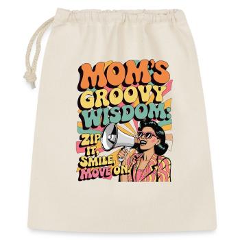 Mamas groovige Weisheit Lustiges Retro-Geschenk - Geschenkbeutel aus Baumwolle (40 x 50 cm) - Natur - Vorne