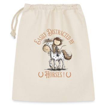 Cheval drôle avec cavalier et chevaux disant - Sac cadeau 40 x 50 cm - nature - Devant