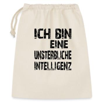 KI Spruch Ich bin eine unsterbliche Intelligenz - Geschenkbeutel aus Baumwolle (40 x 50 cm) - Natur - Vorne