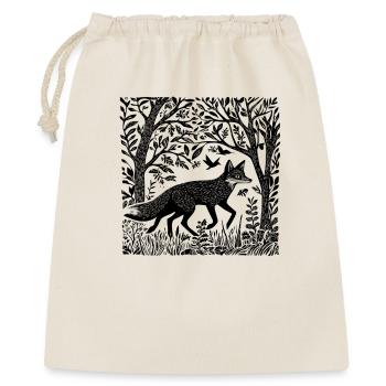 Gravure sur bois renard Woodland Nature nature sauvage cadeau - Sac cadeau 40 x 50 cm - nature - Devant