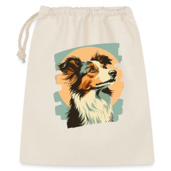 Collie - Geschenkbeutel aus Baumwolle (40 x 50 cm) - Natur - Vorne