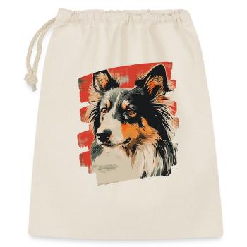 Collie - Geschenkbeutel aus Baumwolle (40 x 50 cm) - Natur - Vorne