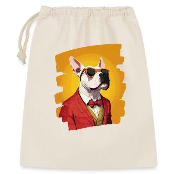 Bullterrier Kampfhund Hunderasse - Geschenkbeutel aus Baumwolle (40 x 50 cm) - Natur - Vorne
