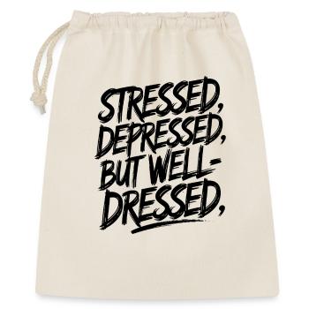 Stressed Depressed but Well-Dressed Aesthetic - Gift Bag 40 x 50 cm - nature - Front