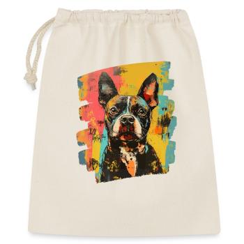 Bulldogge Kampfhund - Geschenkbeutel aus Baumwolle (40 x 50 cm) - Natur - Vorne