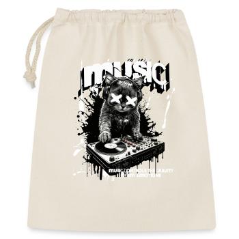 Music Cat DJ Party Turntables Fun - Gift Bag 40 x 50 cm - nature - Front