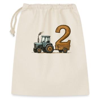Tracteur d’anniversaire avec remorque 2 ans d’anniversaire - Sac cadeau 40 x 50 cm - nature - Devant