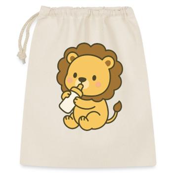Milk King Cub - Bébé Lion avec Biberon - Sac cadeau 40 x 50 cm - nature - Devant