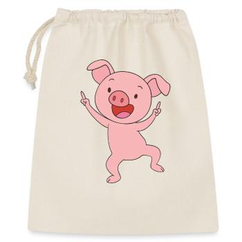 Porcelet porte-bonheur rose - Sac cadeau 40 x 50 cm - nature - Devant