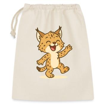Tanzender Luchs - Geschenkbeutel aus Baumwolle (40 x 50 cm) - Natur - Vorne