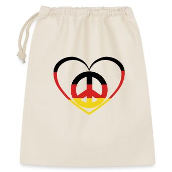 Deutschland Herz Peace Deutsch Frieden - Geschenkbeutel aus Baumwolle (40 x 50 cm) - Natur - Vorne