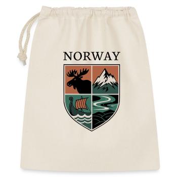 Norwegen Wappen Elch Berg Fjord Wikinger Nordlicht - Geschenkbeutel aus Baumwolle (40 x 50 cm) - Natur - Vorne