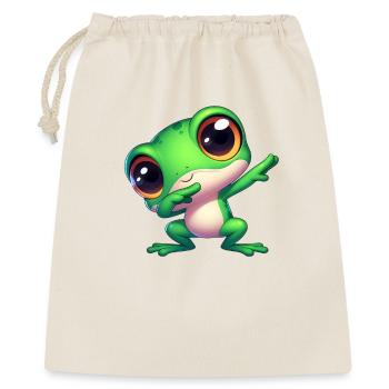 Niedlicher Frosch Dab Gamer Tierschutz Cartoon - Geschenkbeutel aus Baumwolle (40 x 50 cm) - Natur - Vorne