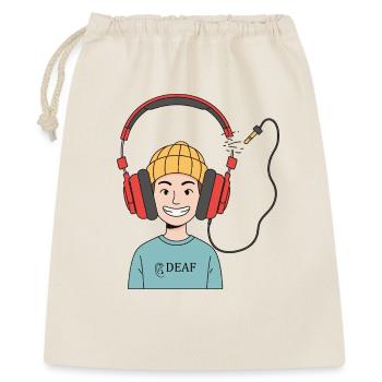 Deaf & Happy - Gift Bag 40 x 50 cm - nature - Front