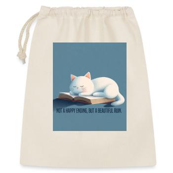 BookTok Aesthetic – Chat endormi et belle ruine - Sac cadeau 40 x 50 cm - nature - Devant