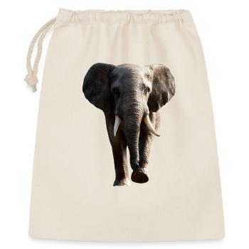 Elefant Rüssel Afrika Safari Wildnis Elefanten - Geschenkbeutel aus Baumwolle (40 x 50 cm) - Natur - Vorne