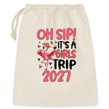 Flamingo with Wine Glass Slogan 2027 - Gift Bag 40 x 50 cm - nature - Front