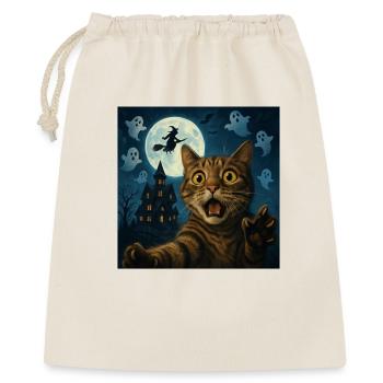 Selfie de chat d'Halloween avec une maison effrayante - Sac cadeau 40 x 50 cm - nature - Devant
