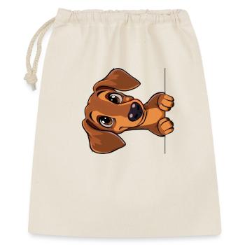 Teckel mignon regardant dehors, dessin animé animal graphique - Sac cadeau 40 x 50 cm - nature - Devant