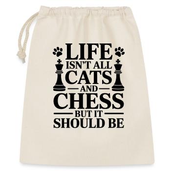 Échecs Disant Joueur D’échecs Chat Oeilles Cadeau - Sac cadeau 40 x 50 cm - nature - Devant