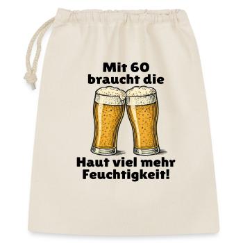 Männer 60. Geburtstag Bier Spruch - Geschenkbeutel aus Baumwolle (40 x 50 cm) - Natur - Vorne