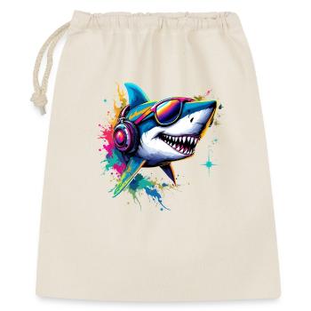 Hai Haifisch Tigerhai Taucher Süße Haie Weißer Hai - Geschenkbeutel aus Baumwolle (40 x 50 cm) - Natur - Vorne