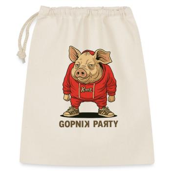 Fête Urban Pig Gopnik - Sac cadeau 40 x 50 cm - nature - Devant