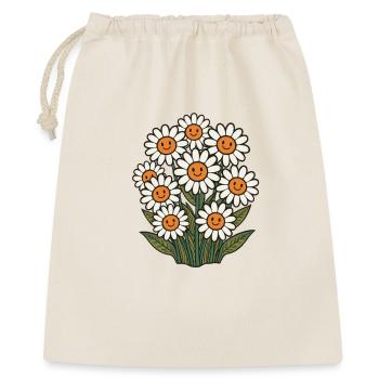 Fleurs gaies avec smileys - Sac cadeau 40 x 50 cm - nature - Devant
