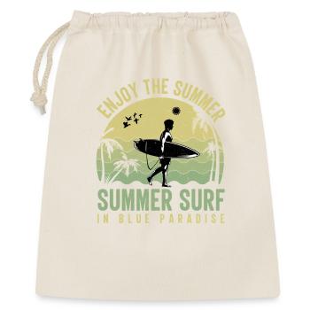 Sommer Surfer im Blue Paradise - Geschenkbeutel aus Baumwolle (40 x 50 cm) - Natur - Vorne