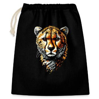 Guépard Guépard Gros chat Amoureux des chats Guépard - Sac cadeau 40 x 50 cm - noir - Devant