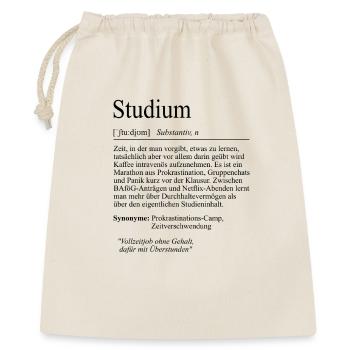 Unispruch "Studium" Student Geschenk, Studenten - Geschenkbeutel aus Baumwolle (40 x 50 cm) - Natur - Vorne