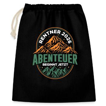 Rentner 2026 Abenteuer beginnt jetzt Geschenk  - Geschenkbeutel aus Baumwolle (40 x 50 cm) - Schwarz - Vorne