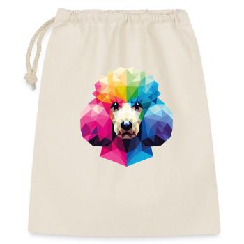 Caniche coloré de style polygonal géométrique - Sac cadeau 40 x 50 cm - nature - Devant