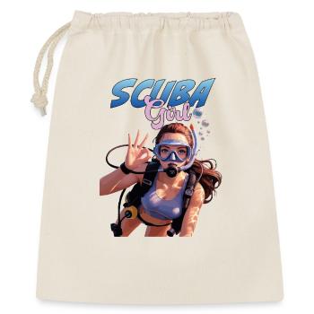 Scuba Girl Taucherin Design - Geschenkbeutel aus Baumwolle (40 x 50 cm) - Natur - Vorne