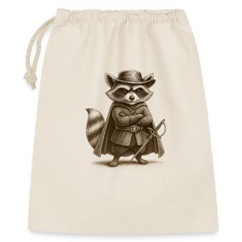 Edler Waschbär mit Degen – Vintage Gravur - Geschenkbeutel aus Baumwolle (40 x 50 cm) - Natur - Vorne