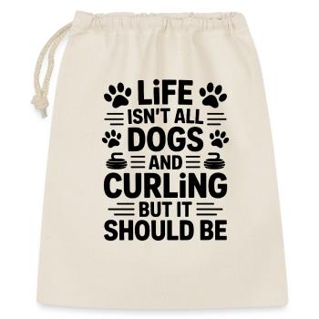 Curling Dire Chiens Drôle Curling Cadeau - Sac cadeau 40 x 50 cm - nature - Devant