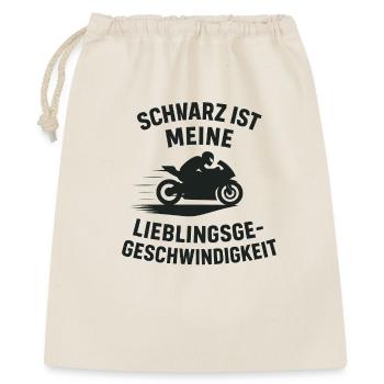 Schwarz ist meine Lieblingsgeschwindigkeit - Geschenkbeutel aus Baumwolle (40 x 50 cm) - Natur - Vorne