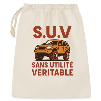 SUV Sans Utilité Véritable Humour Voiture Ironique - Sac cadeau 40 x 50 cm - nature - Devant