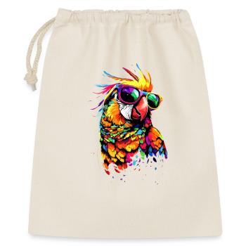 Perroquet Ara Perruche Cacatoès Amoureux des perroquets - Sac cadeau 40 x 50 cm - nature - Devant