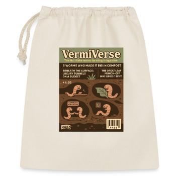 VermiVerse Wurmfarming Parodie Magazin - Geschenkbeutel aus Baumwolle (40 x 50 cm) - Natur - Vorne