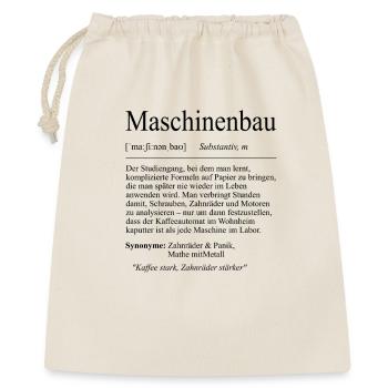 Unispruch "Maschinenbau" Geschenk, Studenten - Geschenkbeutel aus Baumwolle (40 x 50 cm) - Natur - Vorne